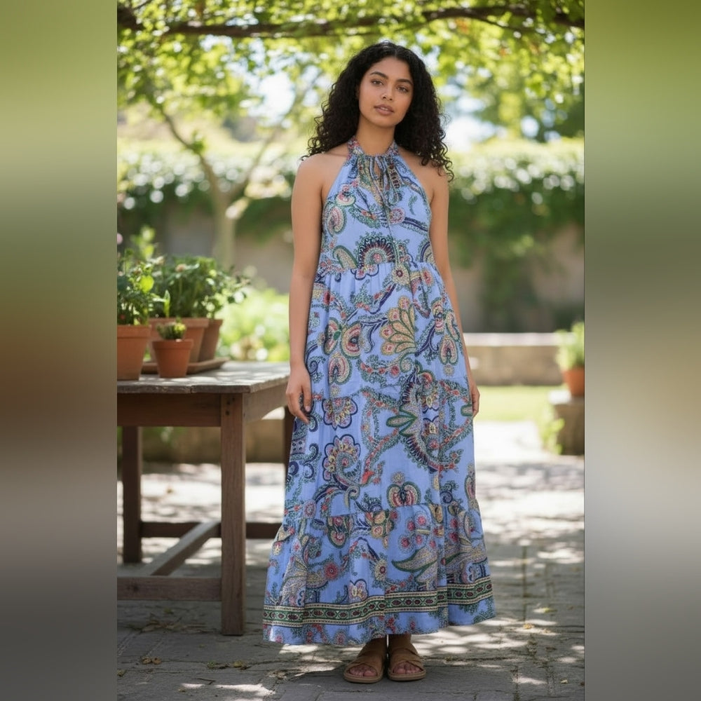 Floral Halter Maxi Dress