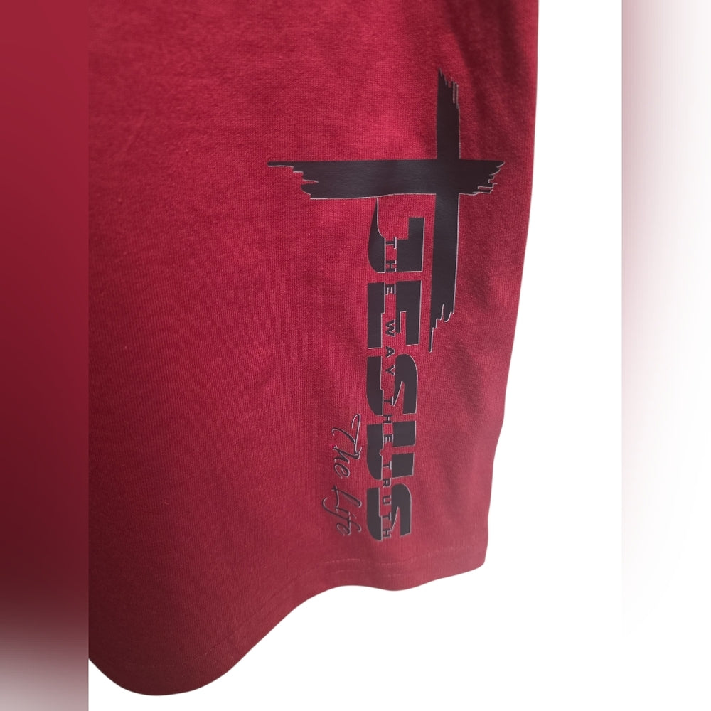 Red Graphic T-Shirt Lion Of Judah Jesus The Way The Truth The Life