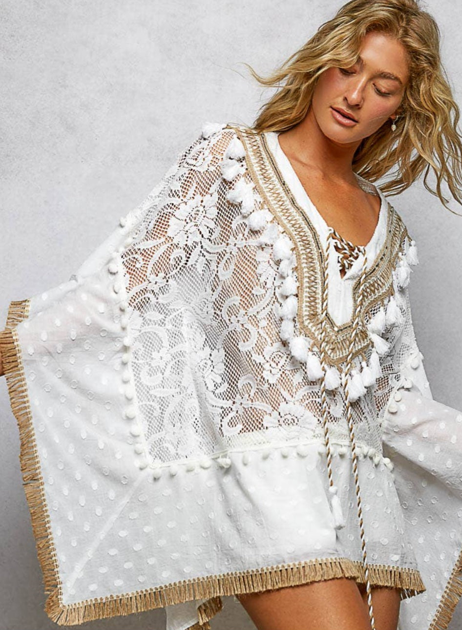 Lace Tassel Kaftan