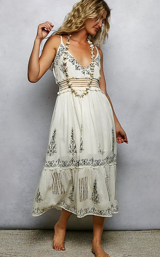 Boho Summer tiered maxi dress