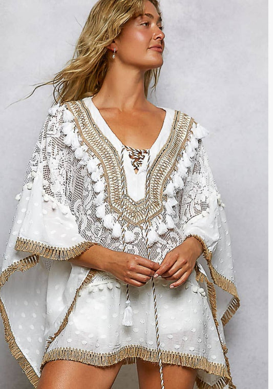 Lace Tassel Kaftan