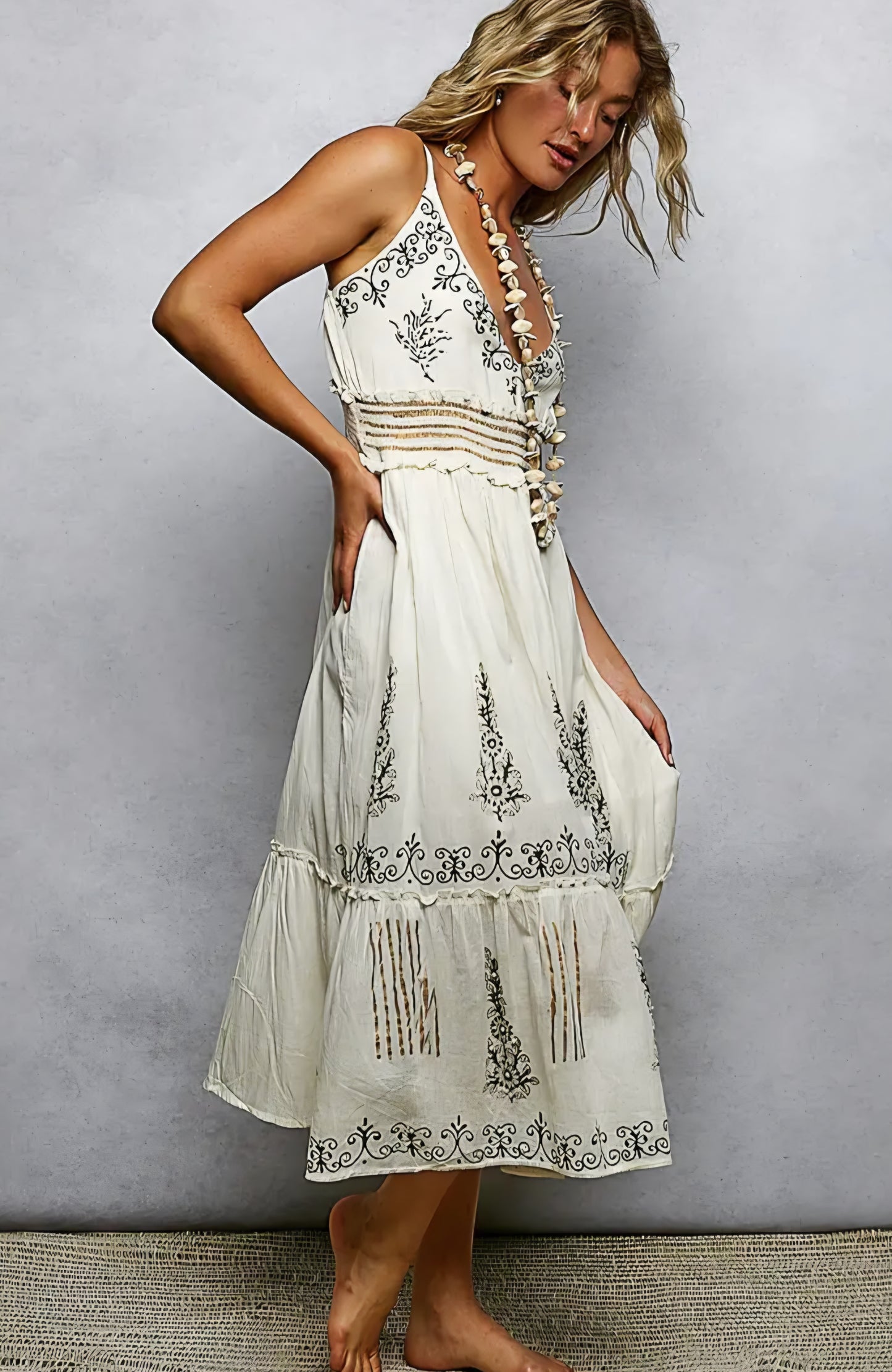 Boho Summer tiered maxi dress